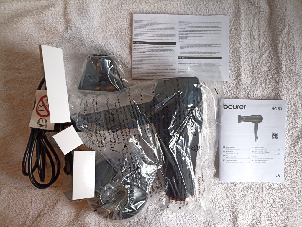 Beurer HC 50, Lieferumfang mit Innenverpackung
