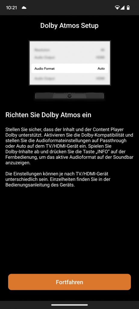 Dolby Atmos in der App der Creative SXFI CARRIER Soundbar