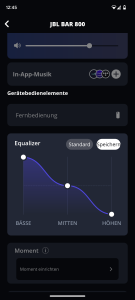 Equalizer in der App der JBL Bar 800 Soundbar zweite Ansicht