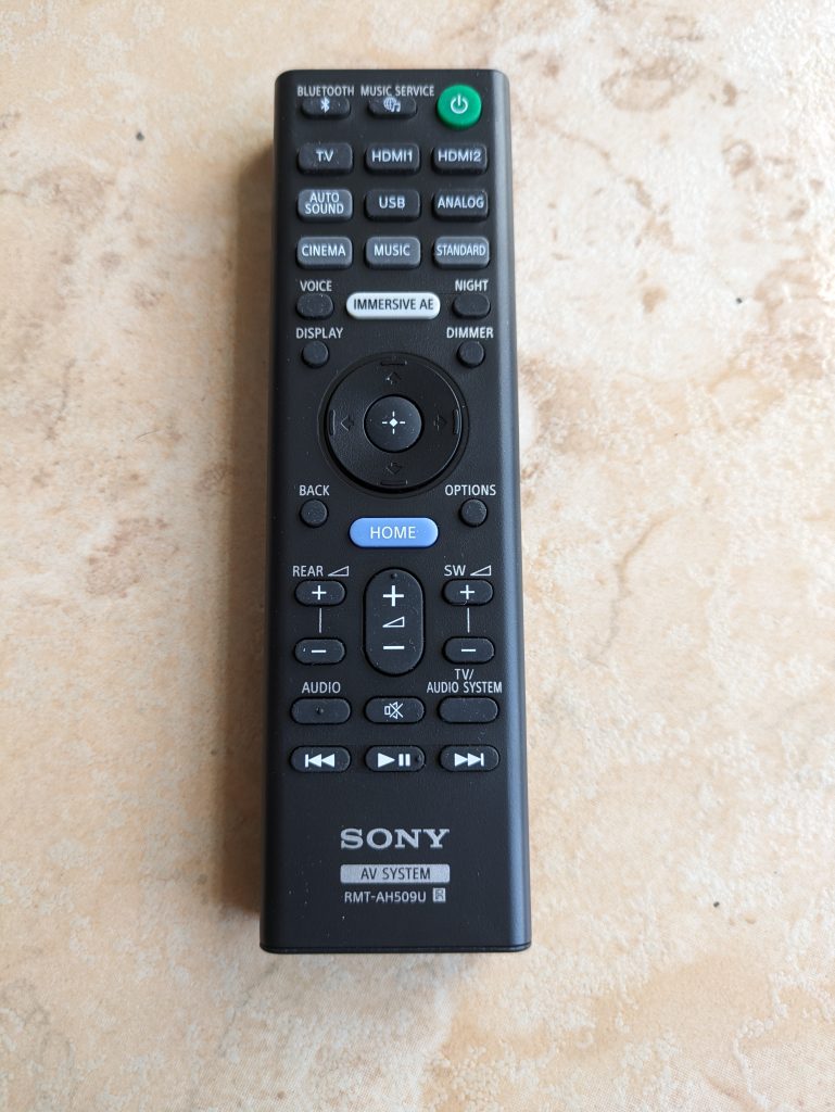Fernbedienung der Sony HT A7000 Soundbar