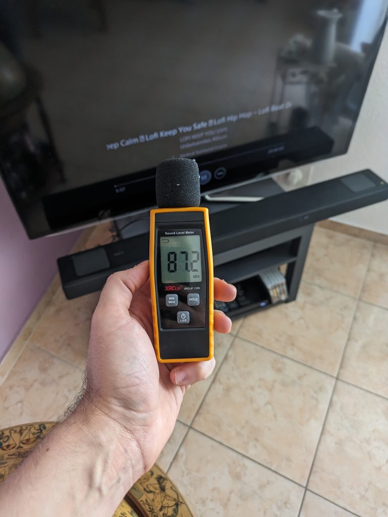Getestete Lautstärke der Sony HT A5000 Soundbar