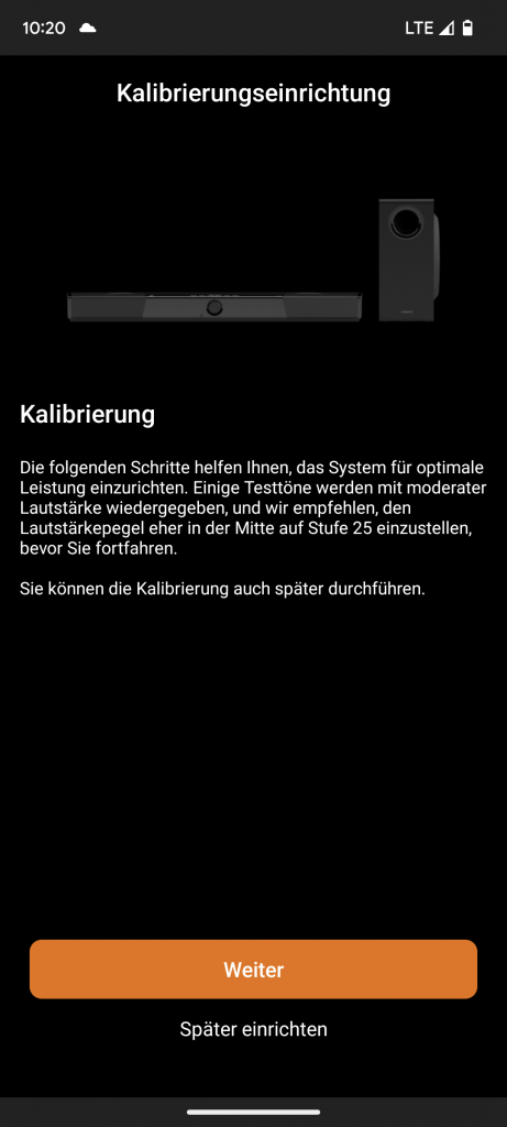 Kalibrierung der Creative SXFI CARRIER Soundbar in der App