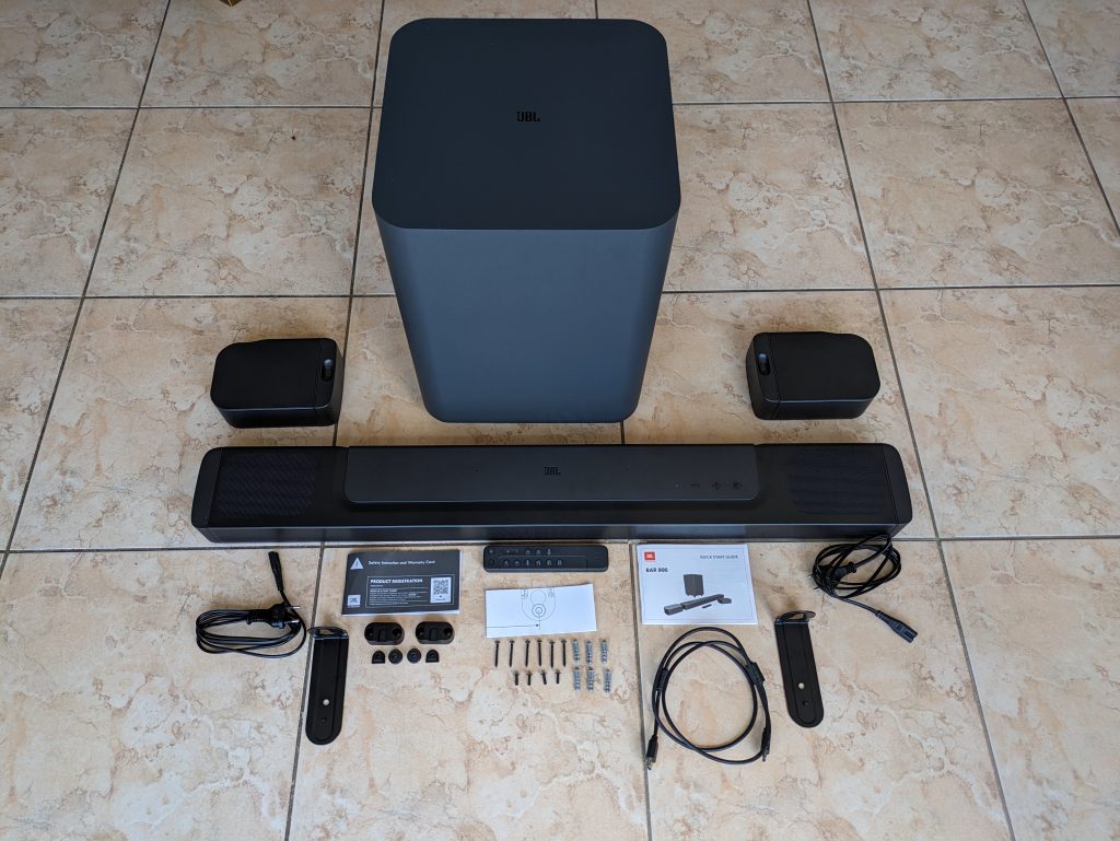 Lieferumfang der JBL Bar 800 Soundbar