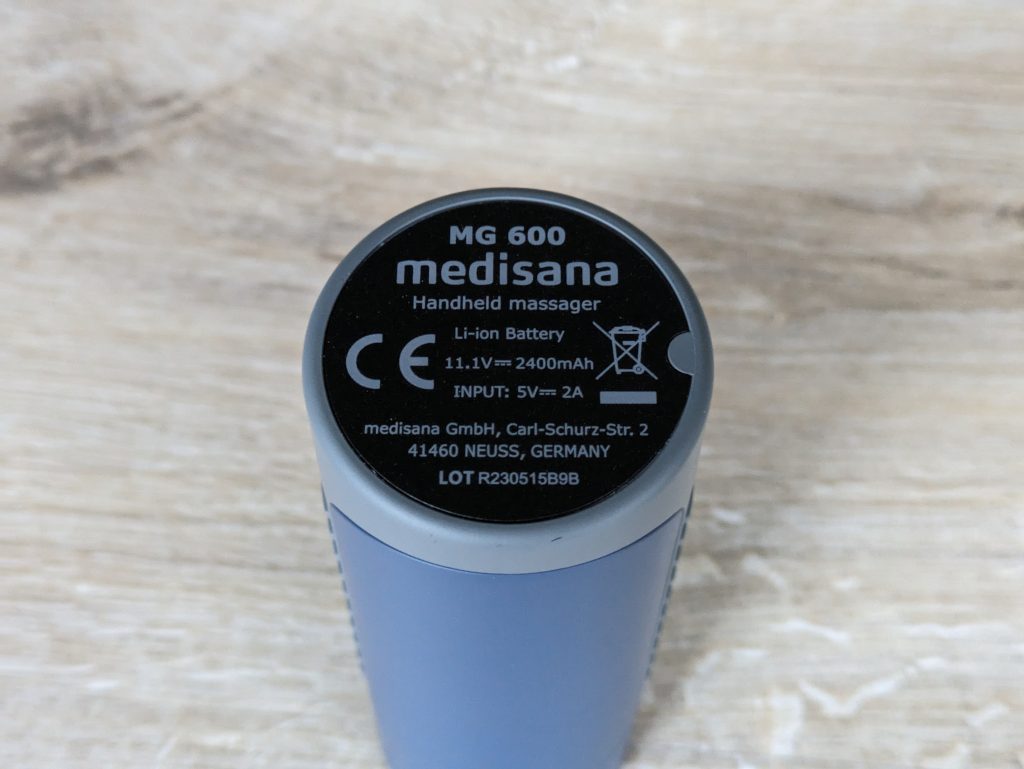 Medisana MG600 Massagepistole von unten