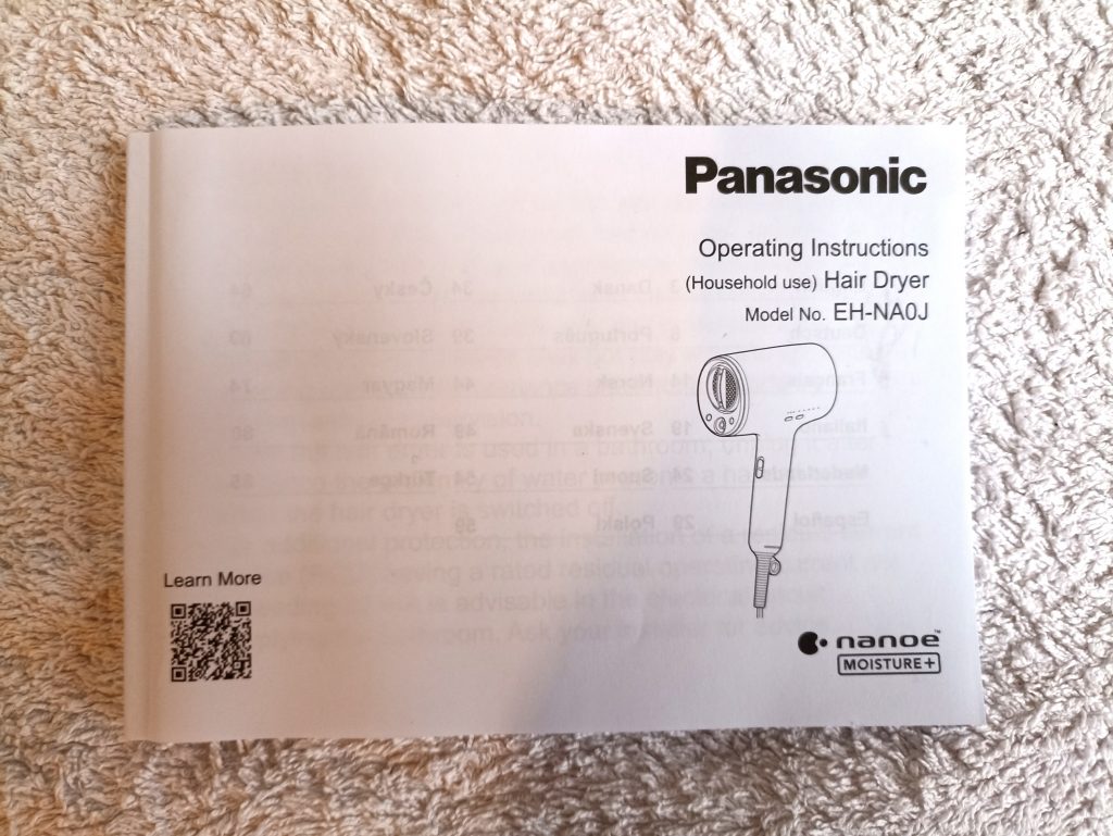 Panasonic EH-NAOJ Haartrockner, Gebrauchsanweisung