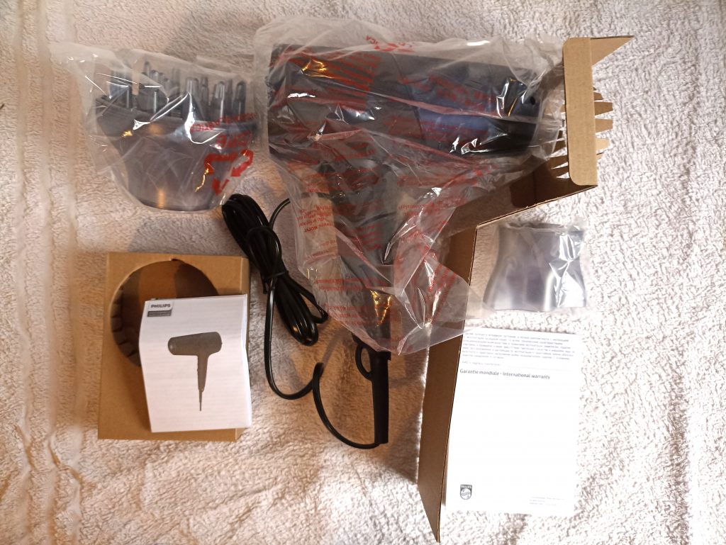 Philips BHD510 00 Haartrockner, Lieferumfang mit Innenverpackung