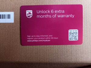 Philips DryCare Prestige HP8280 00 Haartrockner, Karte für Extra-Garantie in der Verpackung