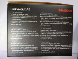Sangean MMR88 DAB Kurbelradio, Verpackung Seitenansicht 2