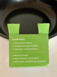 Silit Talis Pfanne Verbraucherhinweise auf der Verpackung Teil 2