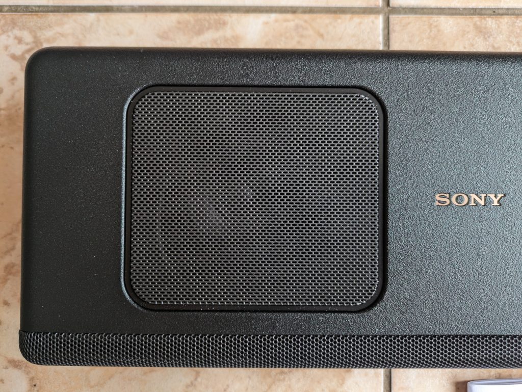 Sony HT A5000 Soundbar von oben nähere Ansicht der linken Seite