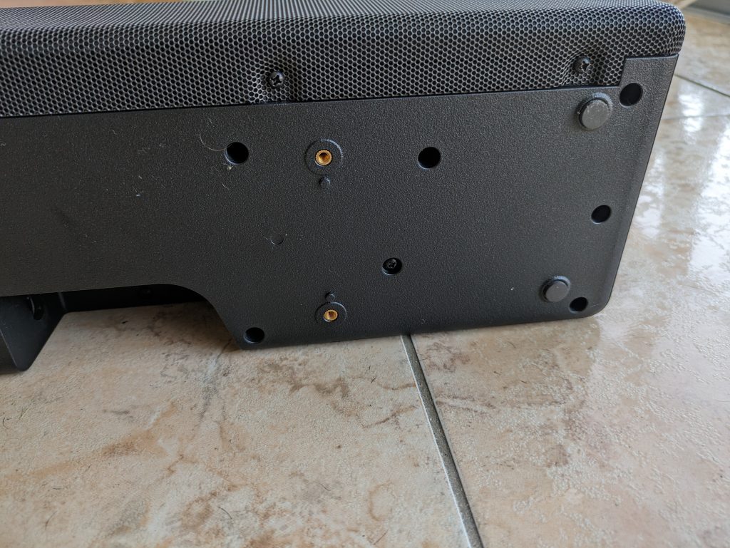 Sony HT A5000 Soundbar von unten in der Nahansicht rechte Seite