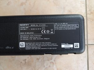 Typschild der Sony HT A7000 Soundbar