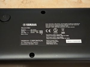 Typschild der Yamaha True X Bar 50A Soundbar