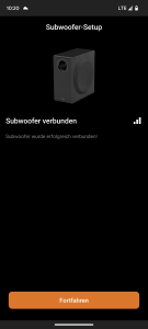 Verbindung des Subwoofers der Creative SXFI CARRIER Soundbar in der App