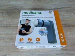 Verpackung der Medisana MG600 Massagepistole von vorne