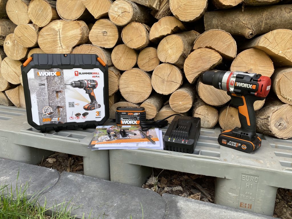 WORX-20V-Akku-Schlagbohrschrauber-SlammerDrill-WX354-Set-im-Test