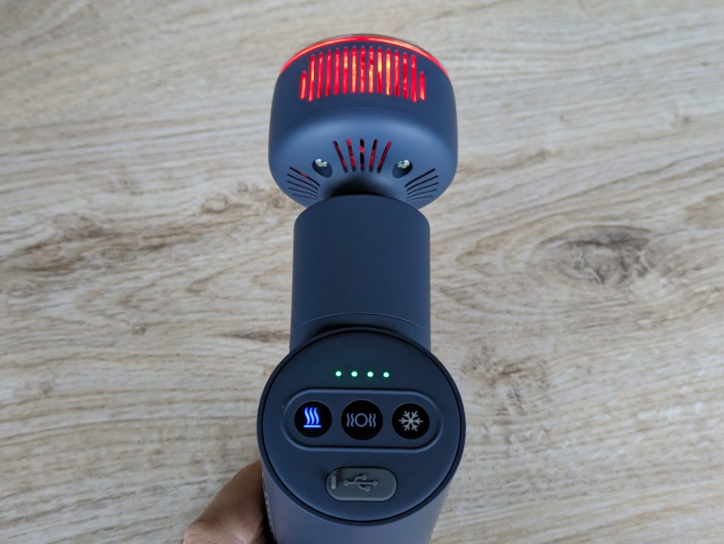 Wärmefunktion der Medisana MG600 Massagepistole