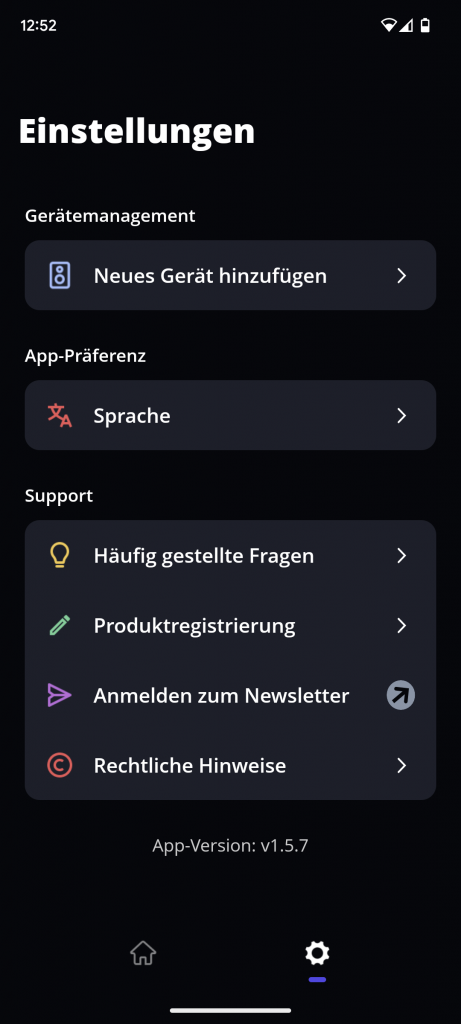 Weitere Einstellungen in der App der JBL Bar 800 Soundbar