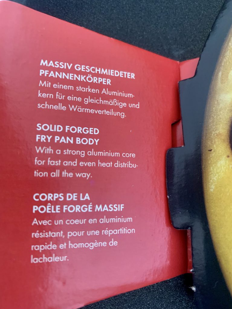 ZWILLING Madura Plus Pfanne Produktinformationen auf dem Schutzkarton Teil 5