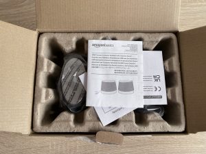 AmazonBasics V620 PC-Lautsprecher in der Verpackung