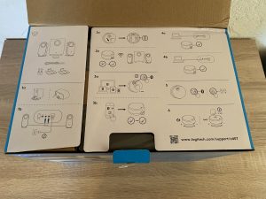 Logitech Z407 PC-Lautsprecher Anleitung auf der Verpackung