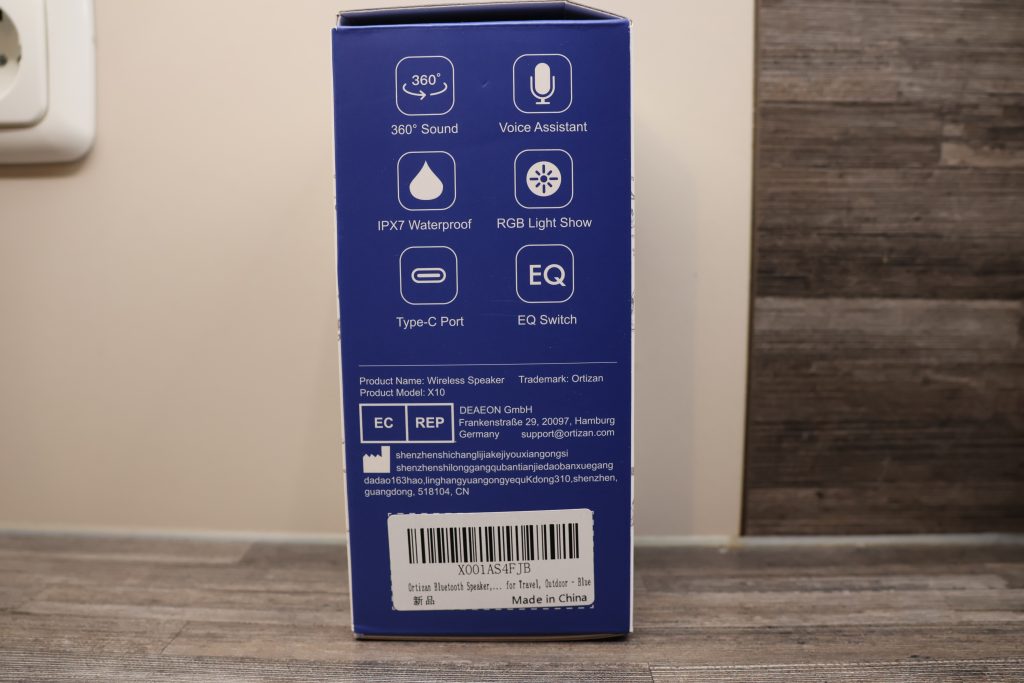 Ortizan X10 Bluetooth-Lautsprecher Seite