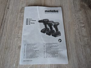 Anleitung des Metabo BS 18 Akku-Bohrschraubers von vorne