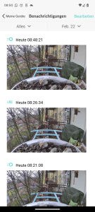 App der NETVUE Birdfy Wildkamera, Event-Ansicht