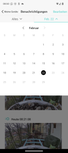 App der NETVUE Birdfy Wildkamera, Kalenderansicht