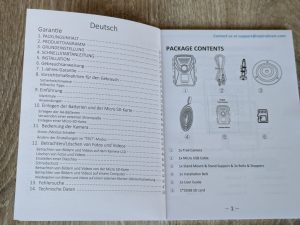 Bedienungsanleitung der MAXDONE PH820 Wildkamera geöffnet