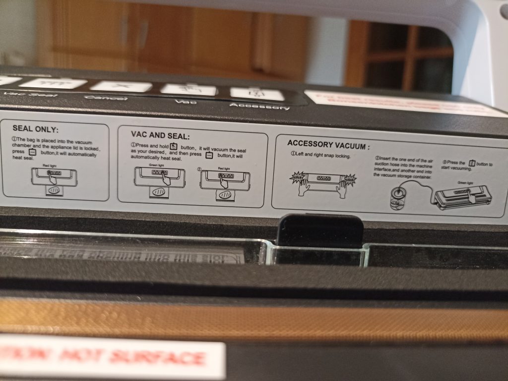 Bonsenkitchen VS2000 Vakuumierer, Innenansicht Kurzanleitung