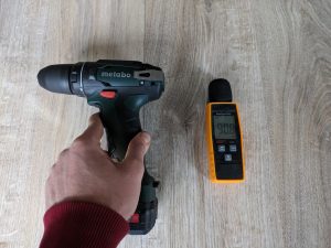 Getestete Lautstärke des Metabo BS 18 Akku-Bohrschraubers