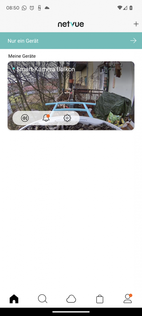 Hauptansicht der App der NETVUE Birdfy Wildkamera