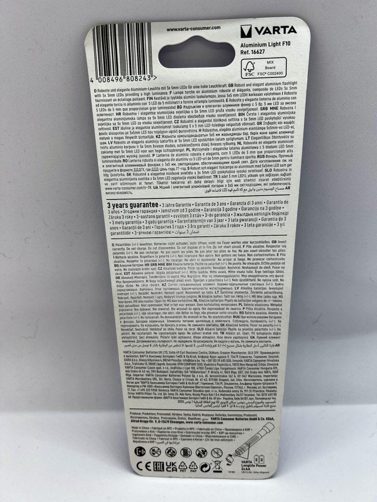 VARTA F10 Taschenlampe Originalverpackung