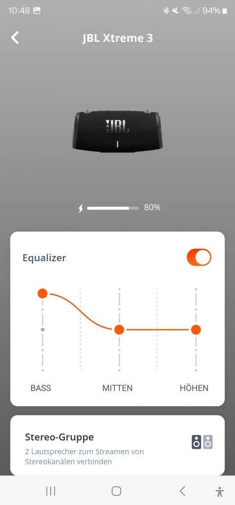JBL Xtreme 3 App im Detail