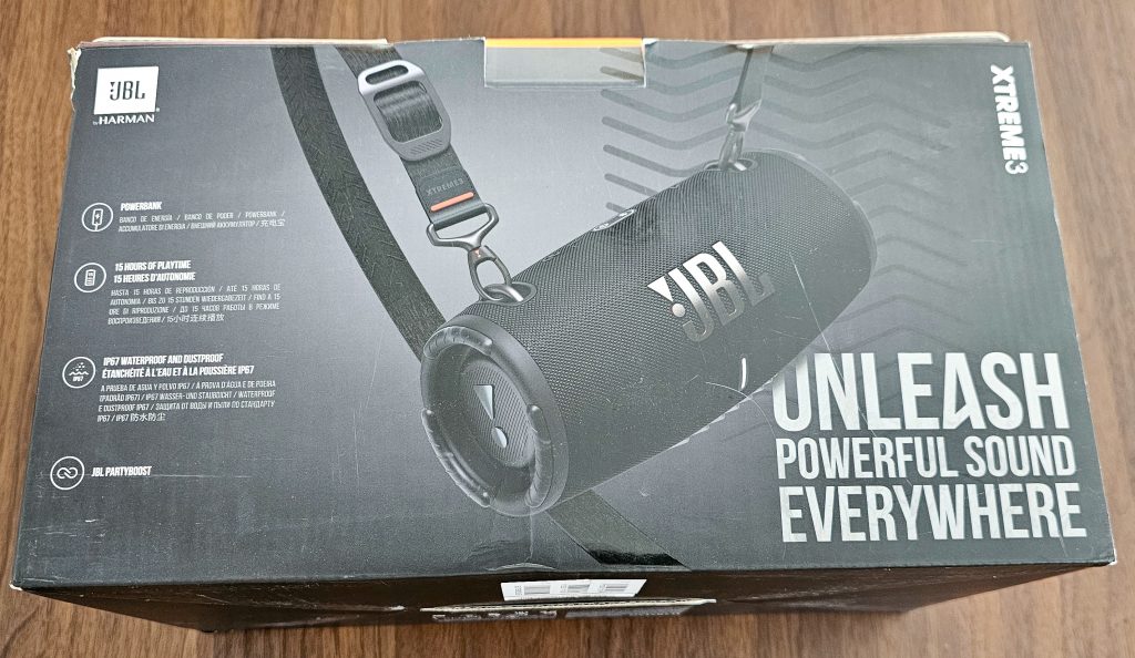 JBL Xtreme 3 Verpackung Rückseite