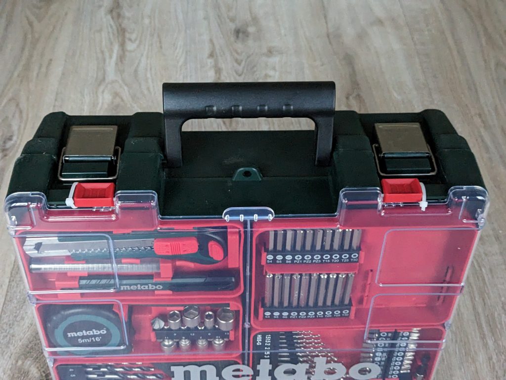 Koffer des Metabo BS 18 Akku-Bohrschrauber von oben