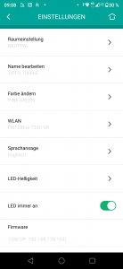 Libratone Zip 2 Einstellungen Screenshot