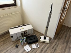 Lieferumfang des Kärcher FC7 Cordless Extra Hartbodenreinigers fertig montiert