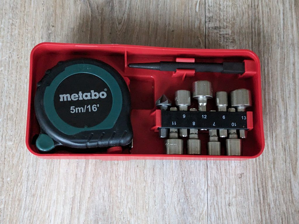 Maßband des Metabo BS 18 Akku-Bohrschraubers