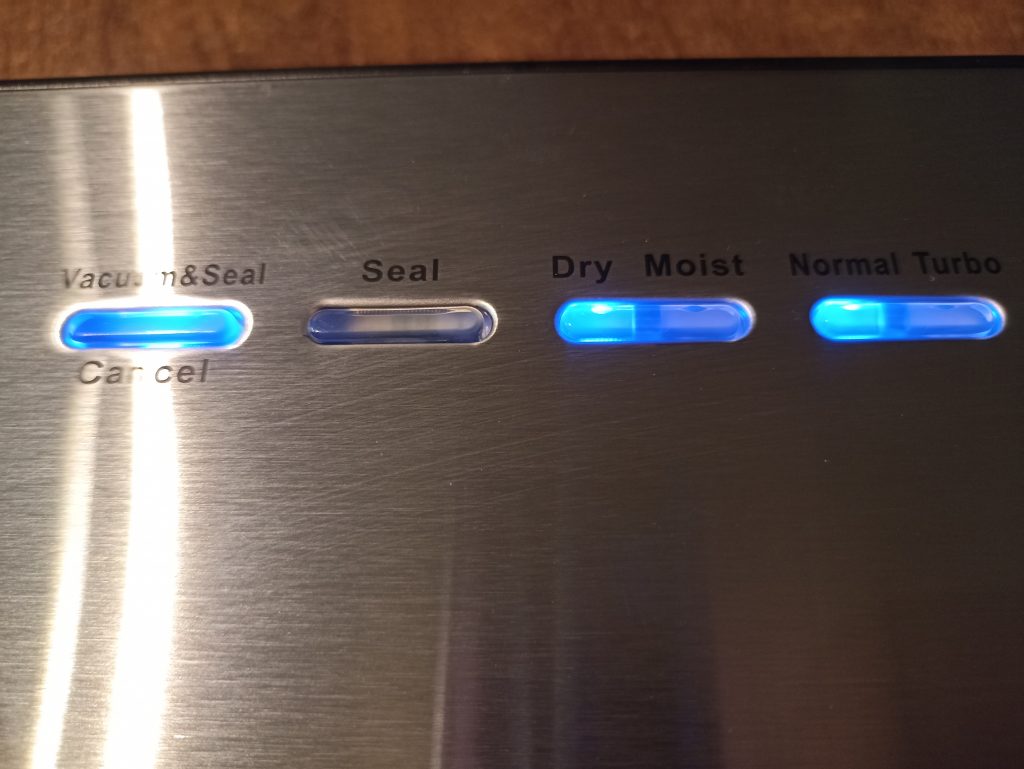 ProfiCook PC-VK 1080 Vakuumierer, Bedienfeld Leuchtanzeige im Betrieb