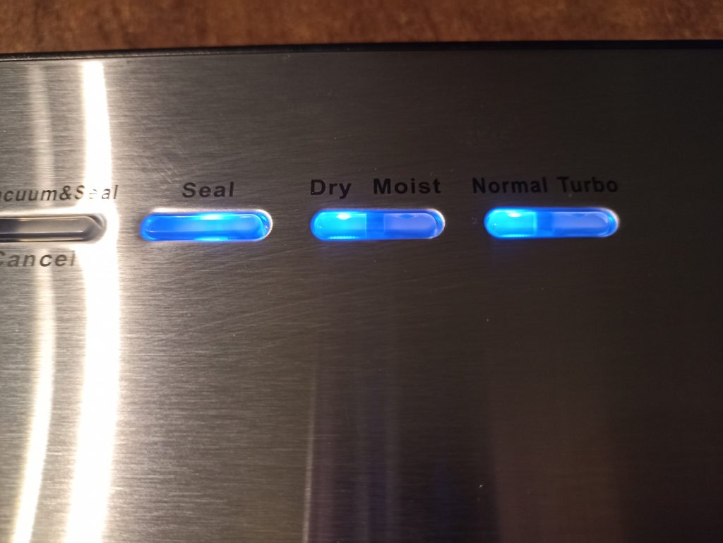 ProfiCook PC-VK 1080 Vakuumierer, Bedienfeld Leuchtanzeige im Betrieb 2