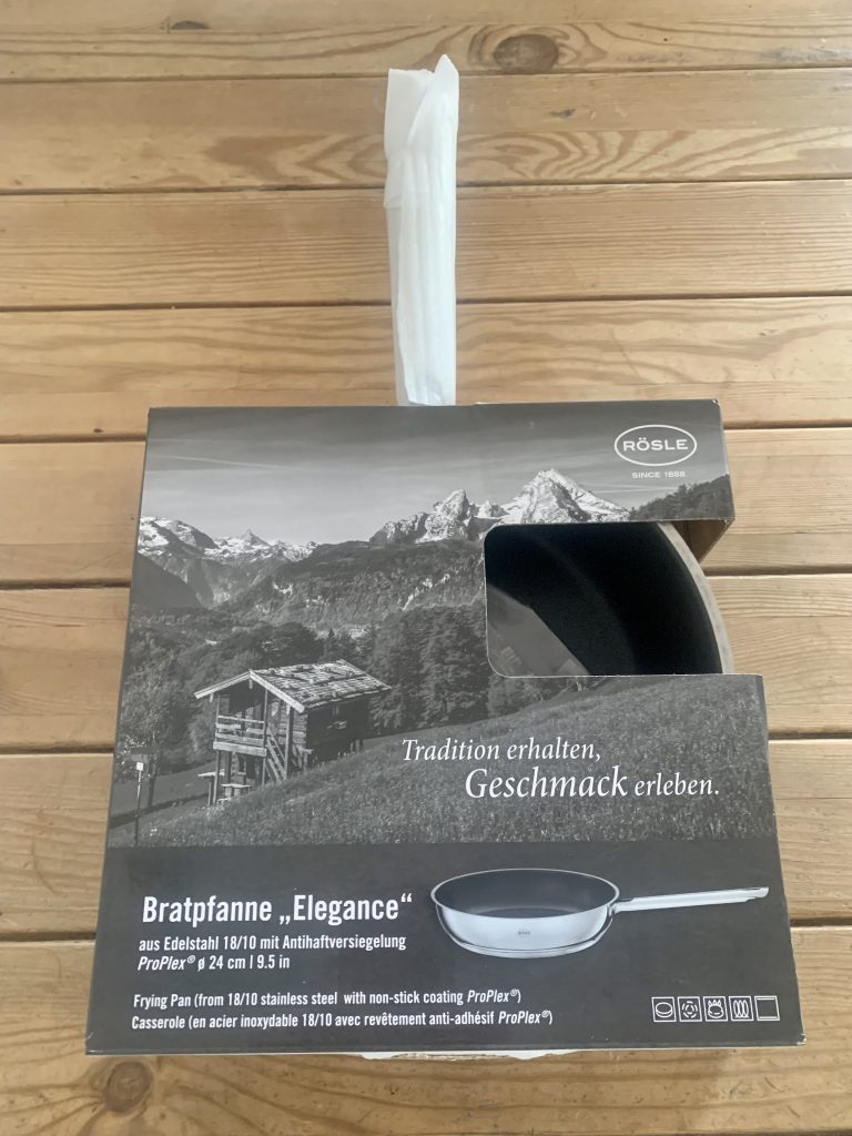RÖSLE Elegance beschichtete Pfanne im Karton von oben