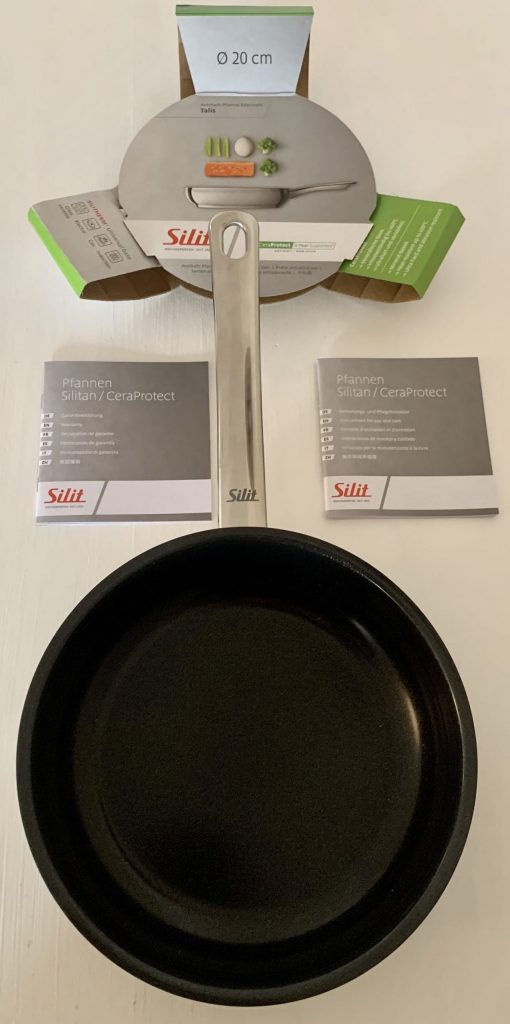 Silit Talis beschichtete Pfanne mit Bedienungsanleitung und Umverpackung