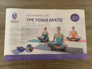 Sosila ‎HU-XI-201 Yogamatte Banderole mit Herstellerhinweisen
