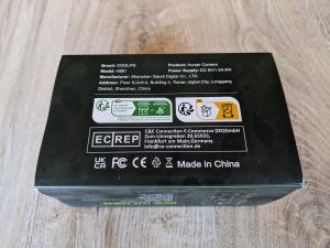 Verpackung der Coolife H881 Wildkamera von unten