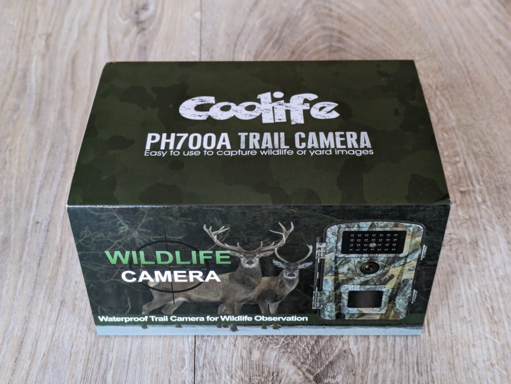 Verpackung der Coolife PH700A Wildkamera von vorne