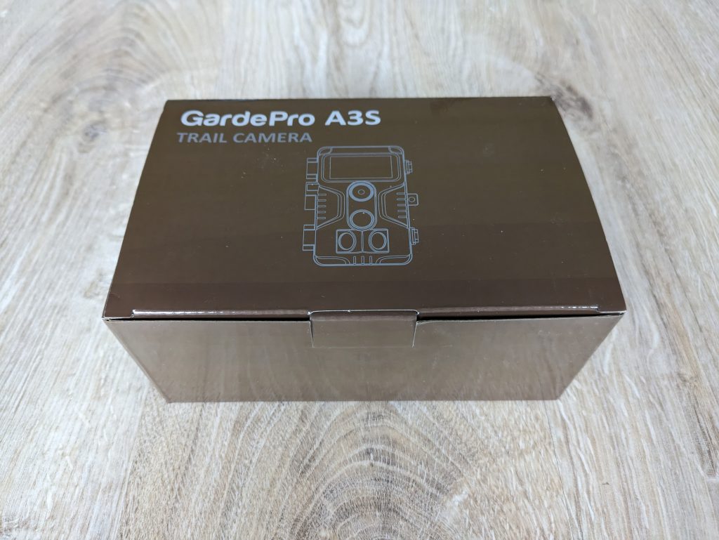 Verpackung der GardePro A3S Wildkamera von vorne