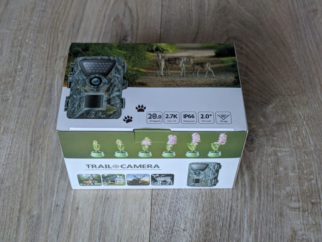 Verpackung der MAXDONE PH820 Wildkamera von vorne