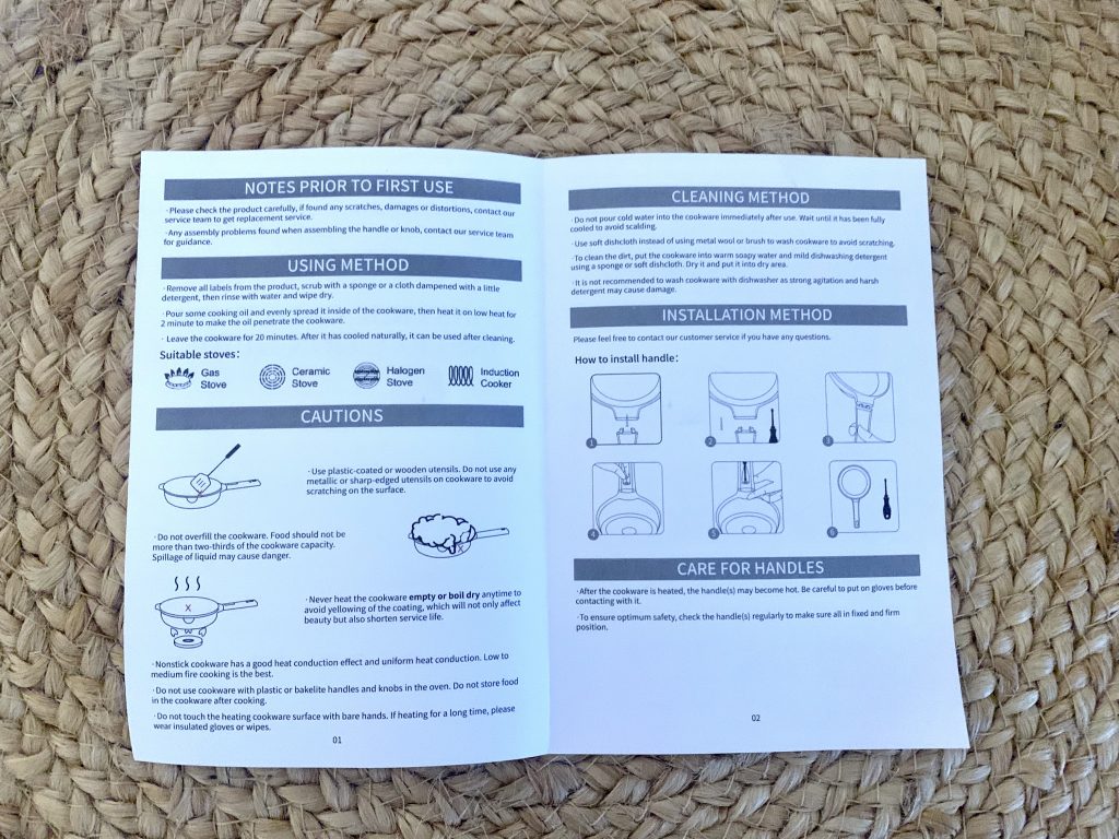 ZUOFENG beschichtete Pfanne Bedienungsanleitung